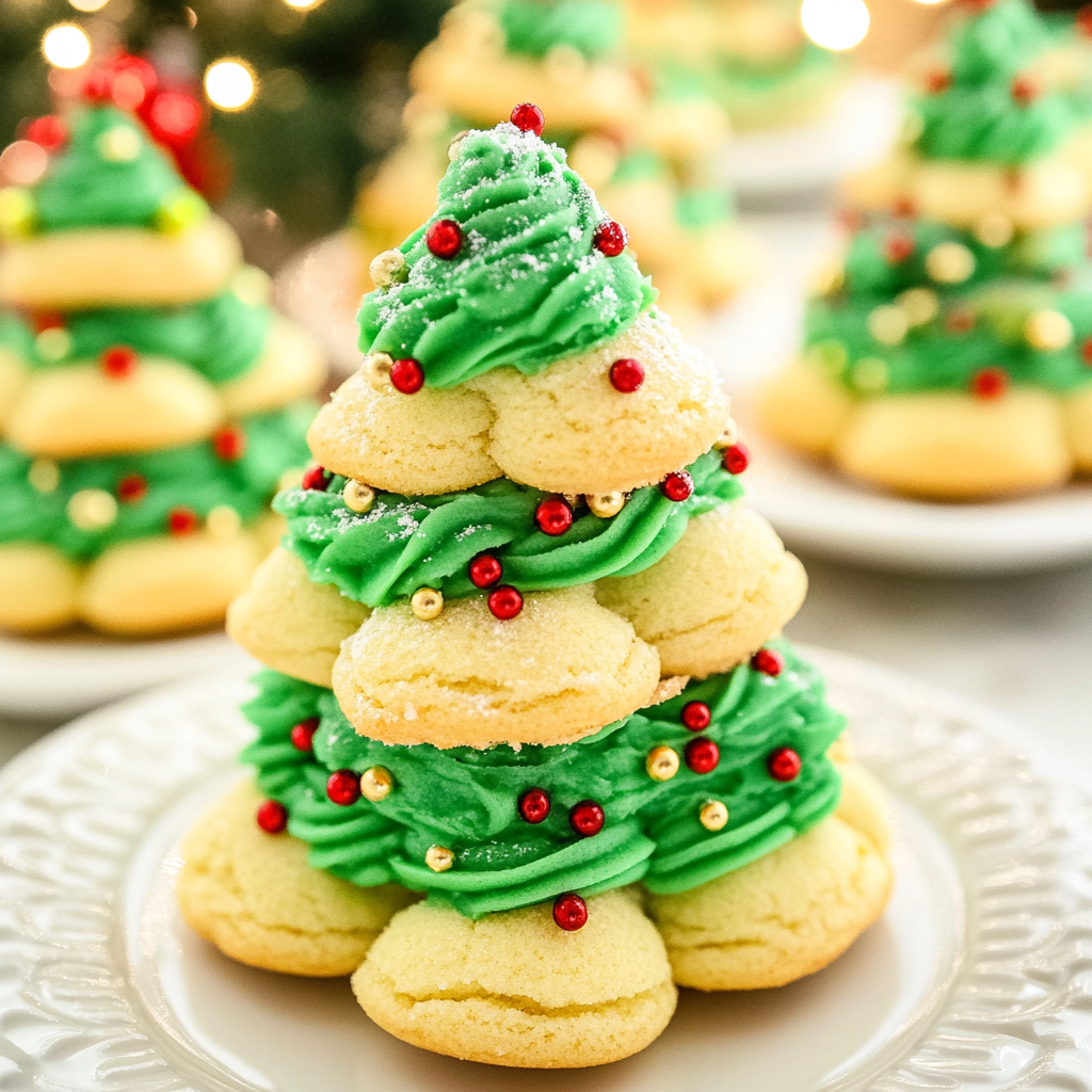 Stacked Christmas Tree Cookies