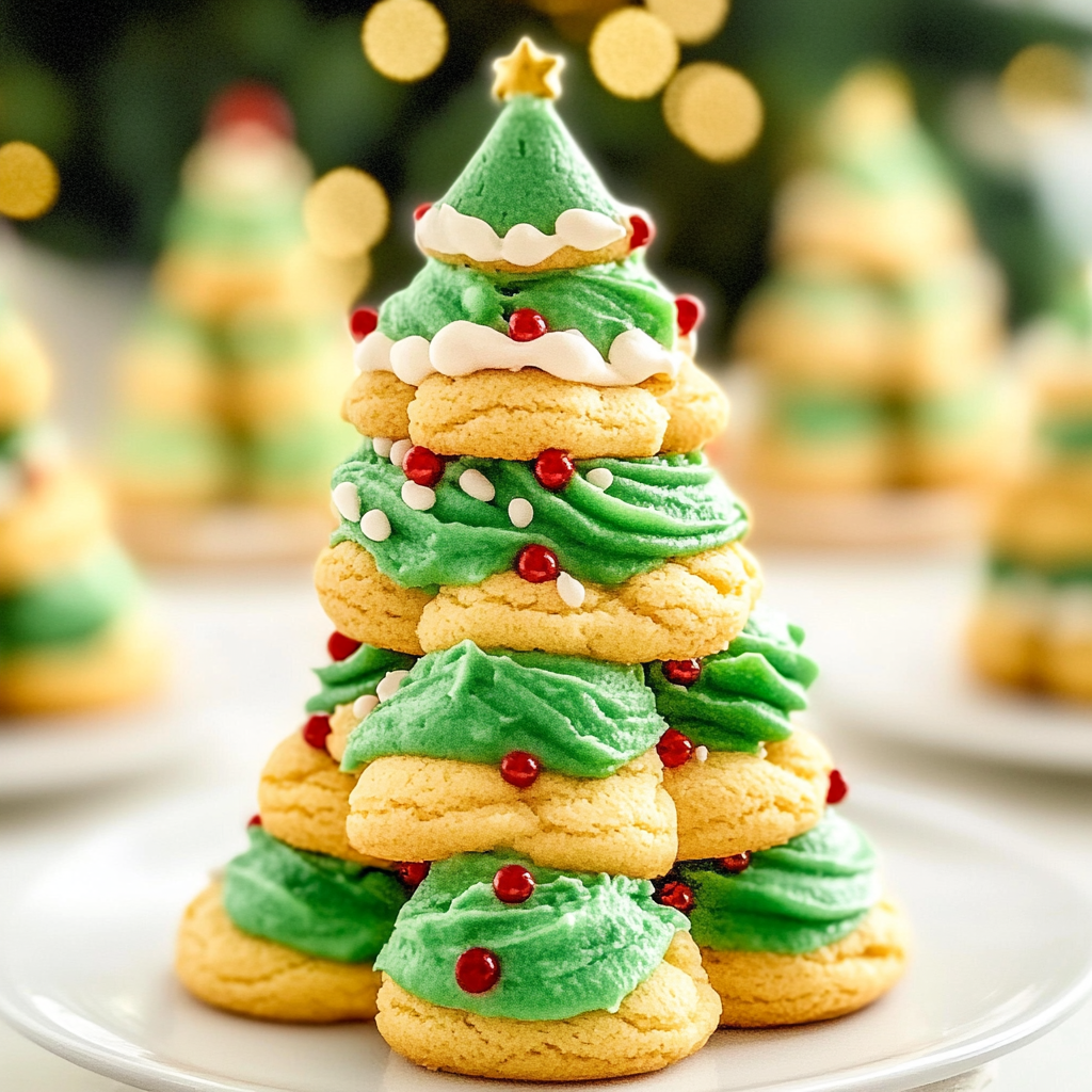 Stacked Christmas Tree Cookies