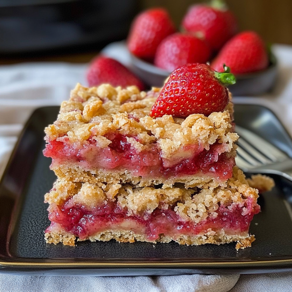 Strawberry Rhubarb Crumb Bars