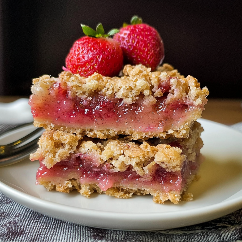 Strawberry Rhubarb Crumb Bars