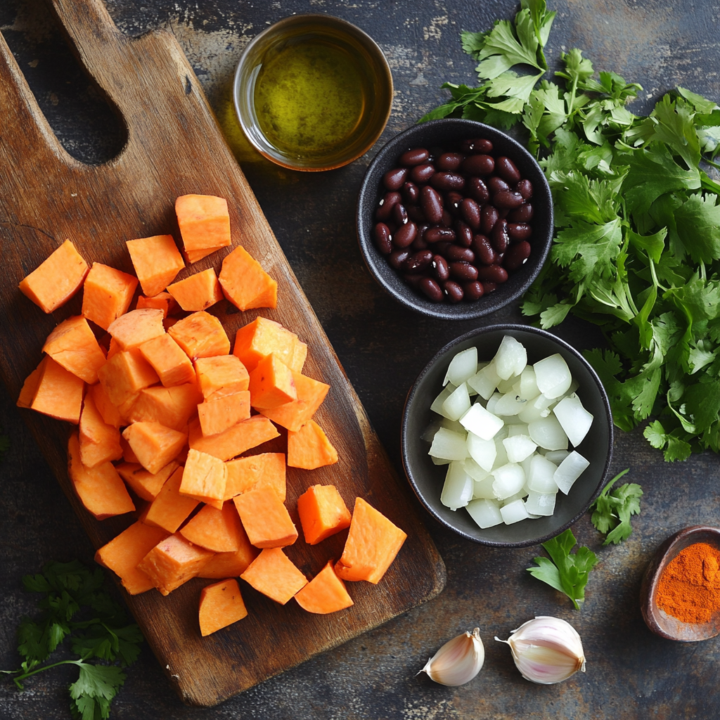 Sweet Potato Black Bean Soup ingredients