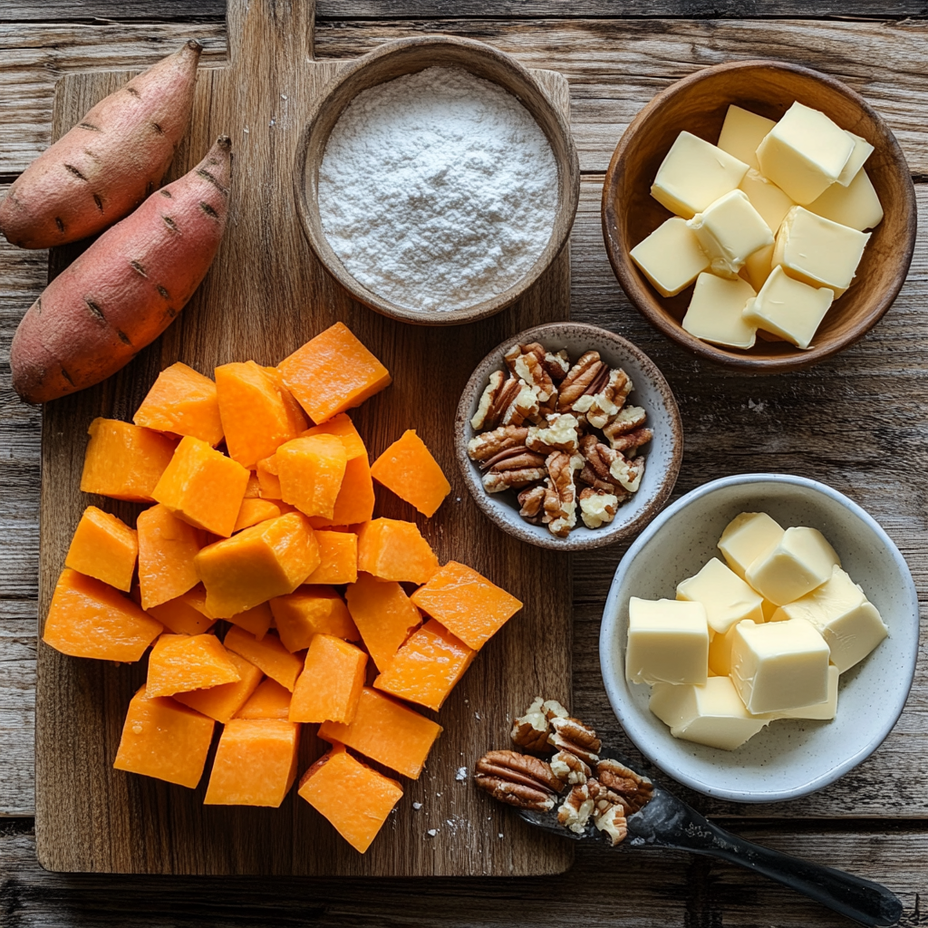 Sweet Potato Casserole ingredients