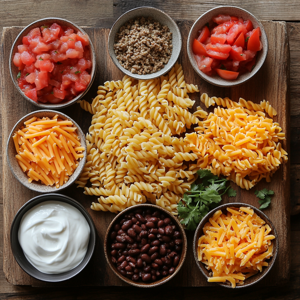 taco pasta bake ingredients