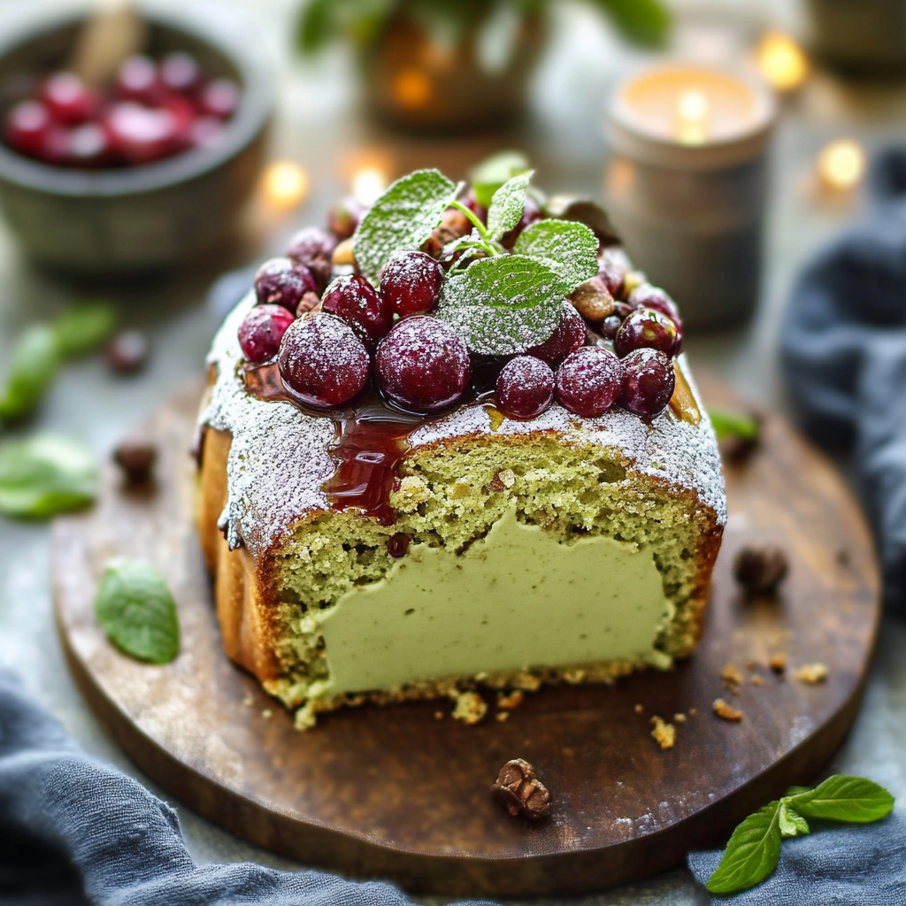 Amaretto-Matcha Christmas Surprise Cake