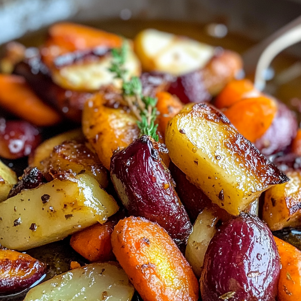 Amazing Maple Dijon Roasted Apples & Carrots Delight