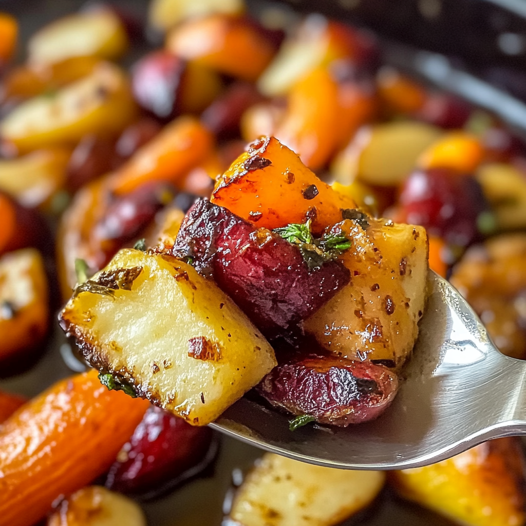 Amazing Maple Dijon Roasted Apples & Carrots Delight