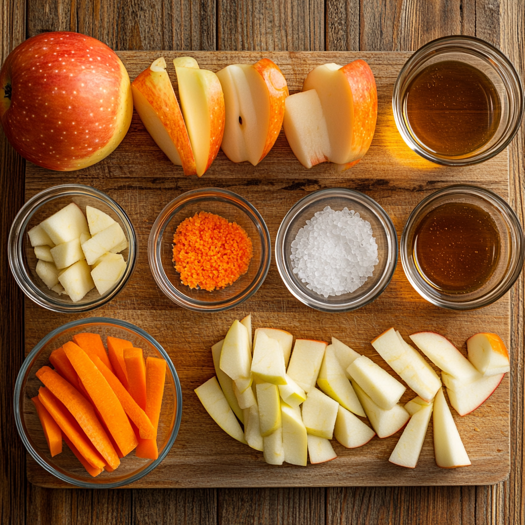 Amazing Maple Dijon Roasted Apples & Carrots Delight ingredients