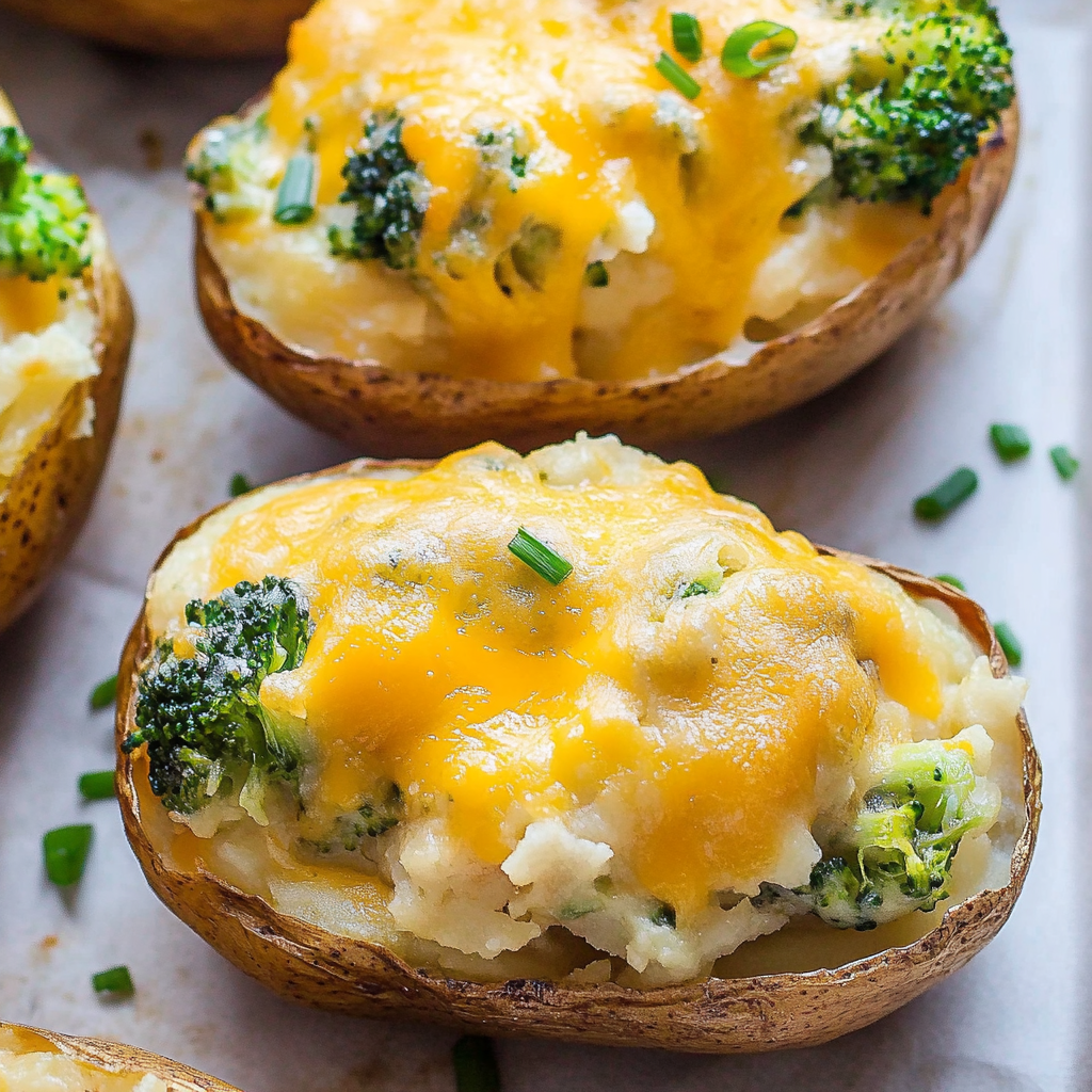 Broccoli Cheddar Twice Baked Potatoes