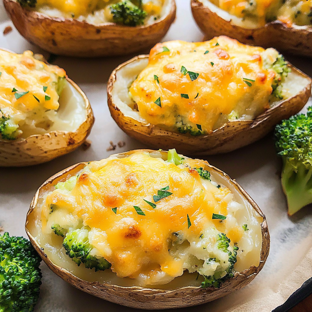 Broccoli Cheddar Twice Baked Potatoes