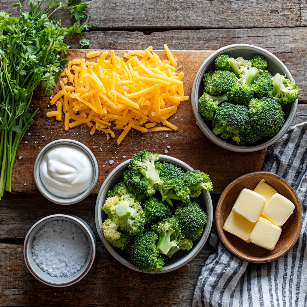 Broccoli Cheddar Twice Baked Potatoes ingredients