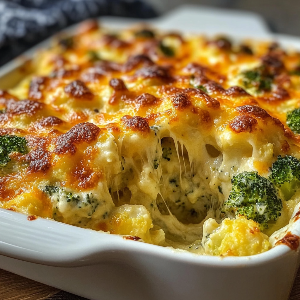 Broccoli & Cauliflower Cottage Cheese Bake
