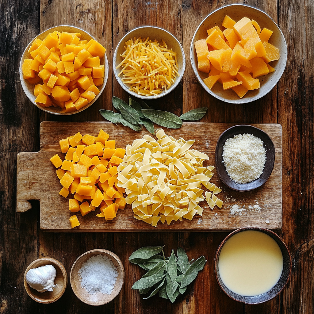 Butternut Squash & Sage Pasta ingredients