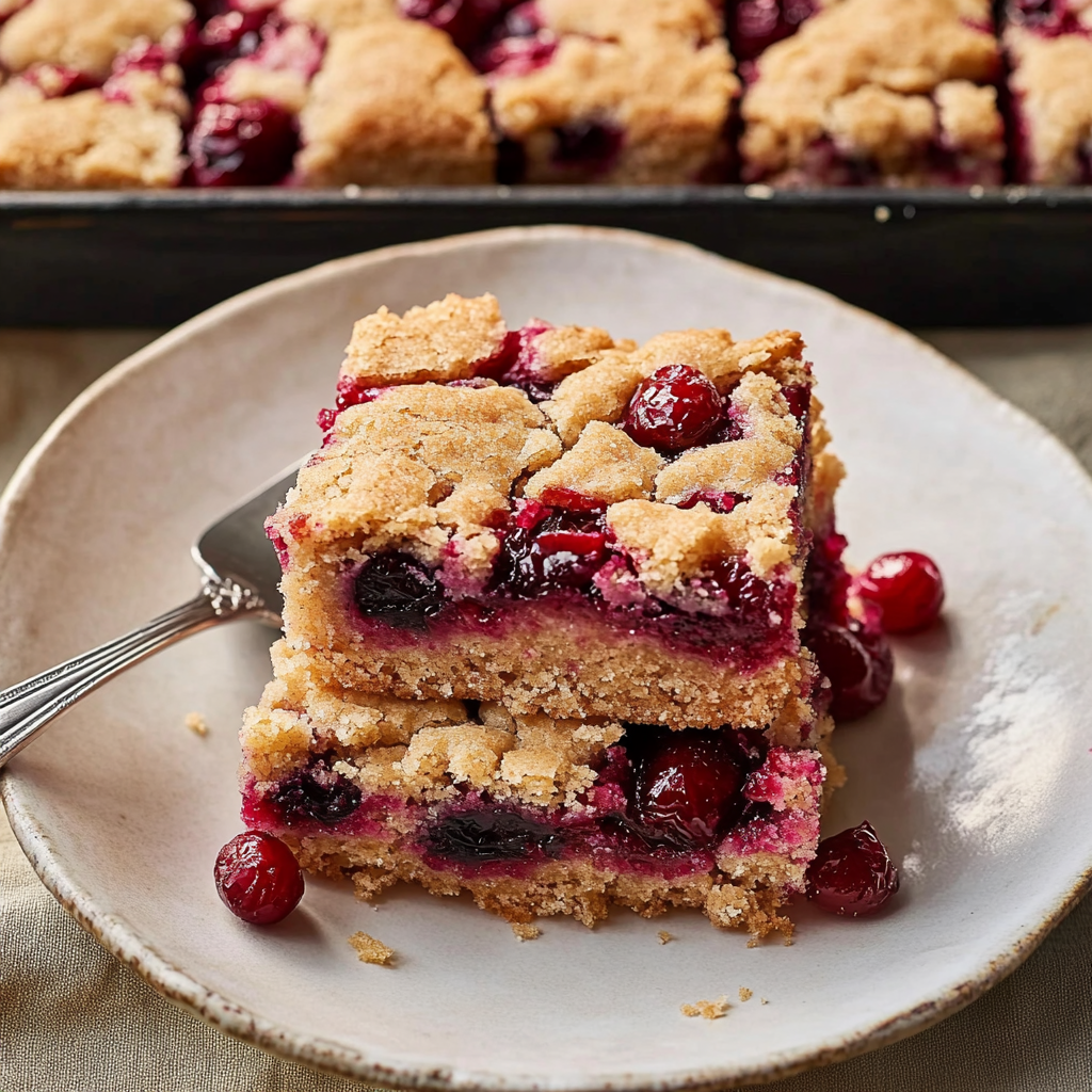Buttery Cranberry Streusel Crumb Bars