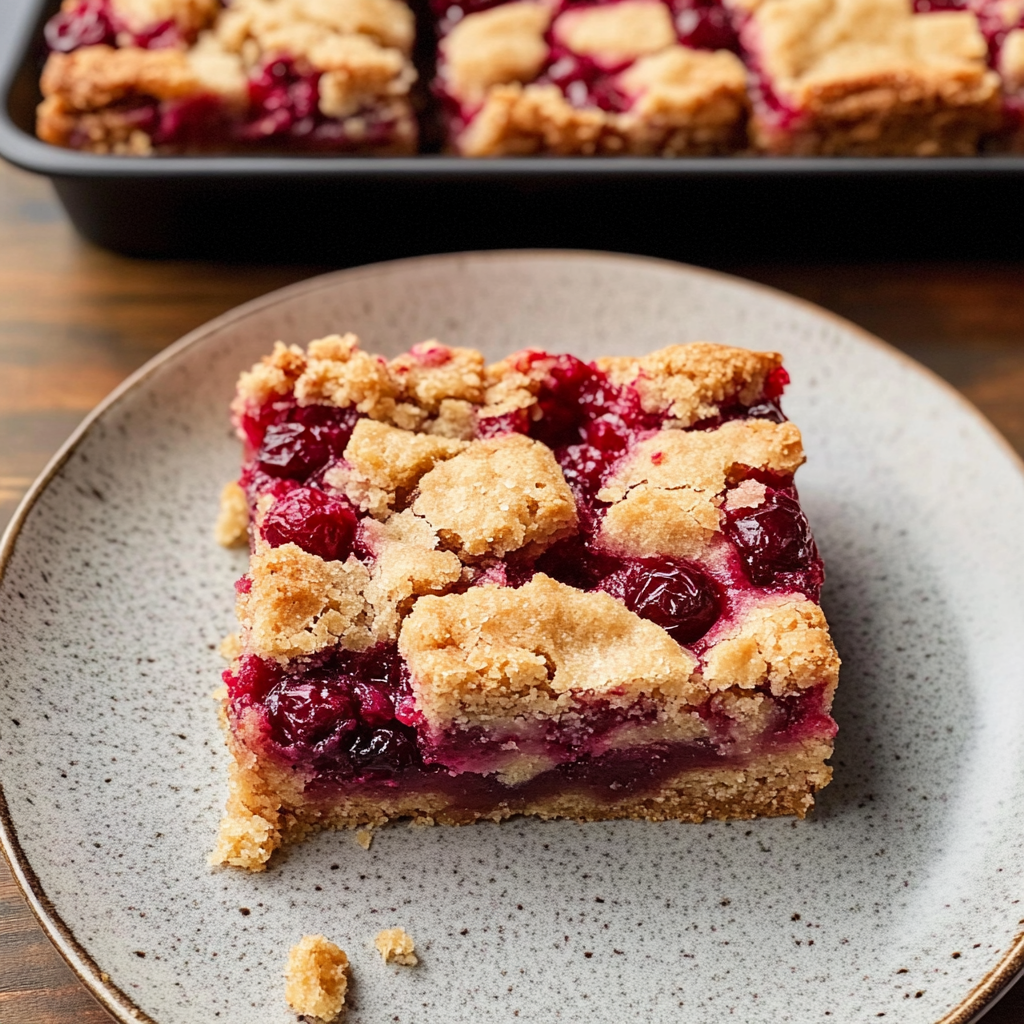 Buttery Cranberry Streusel Crumb Bars
