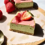 Cheesecake Strawberry Matcha Latte Cheesecake Bars