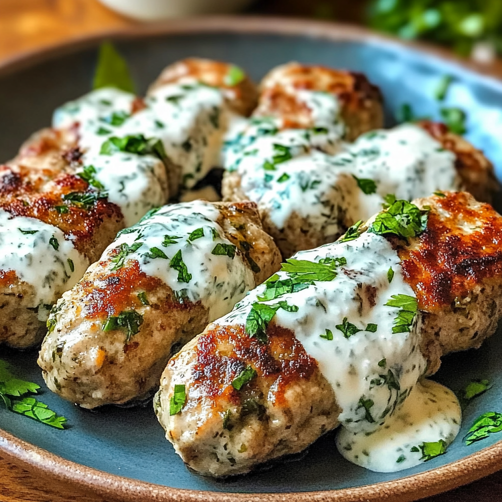 Chicken Kofta with Garlic Yogurt Sauce