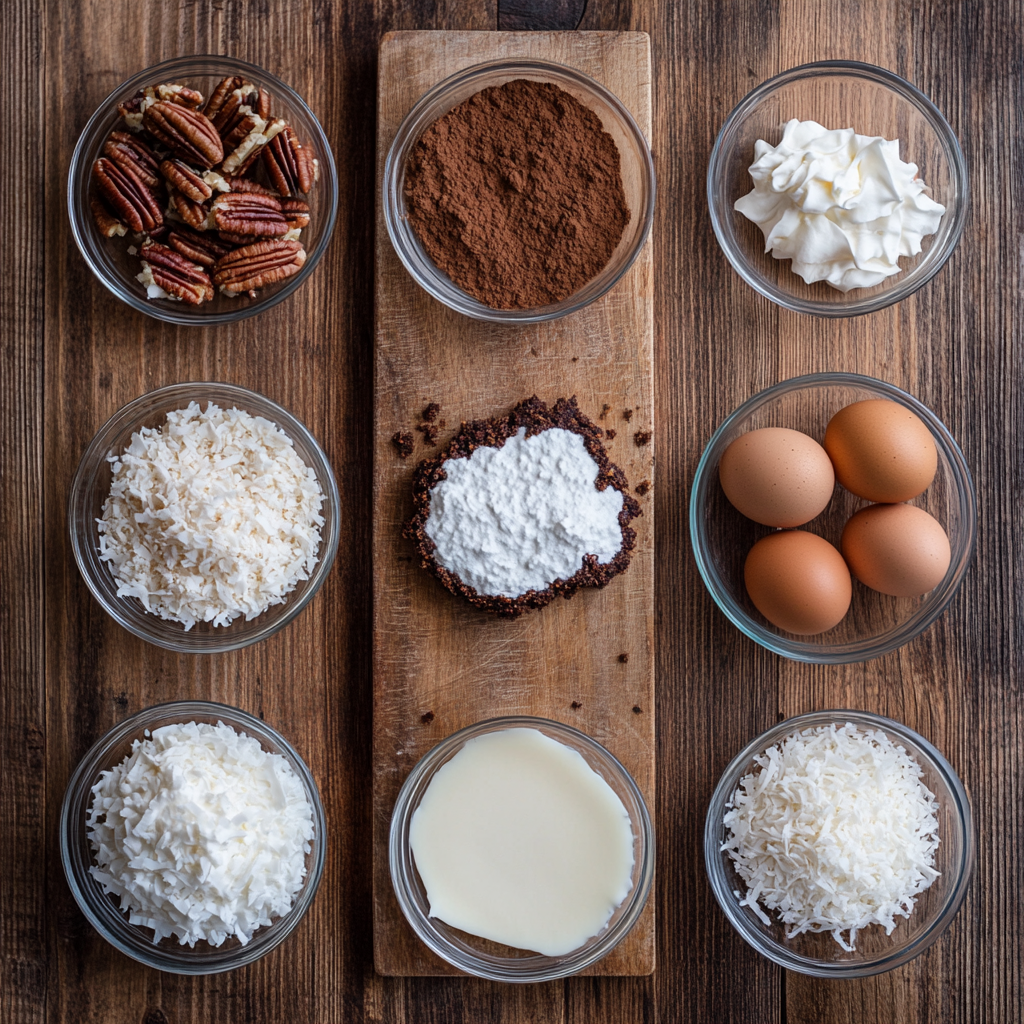 Chocolate Coconut Pecan Cream Pie ingredients