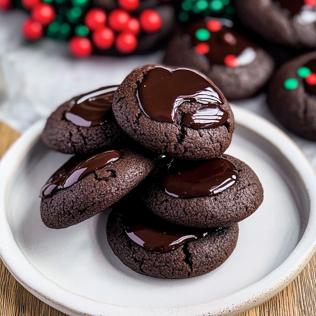Chocolate Thumbprint Cookies
