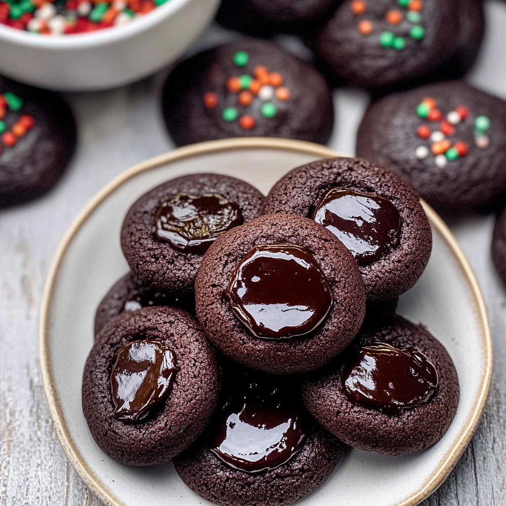 Chocolate Thumbprint Cookies