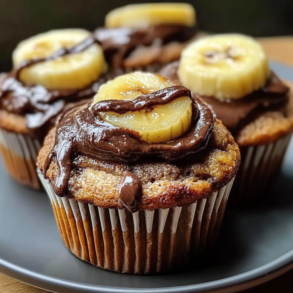 Christmas Banana Nutella Muffins