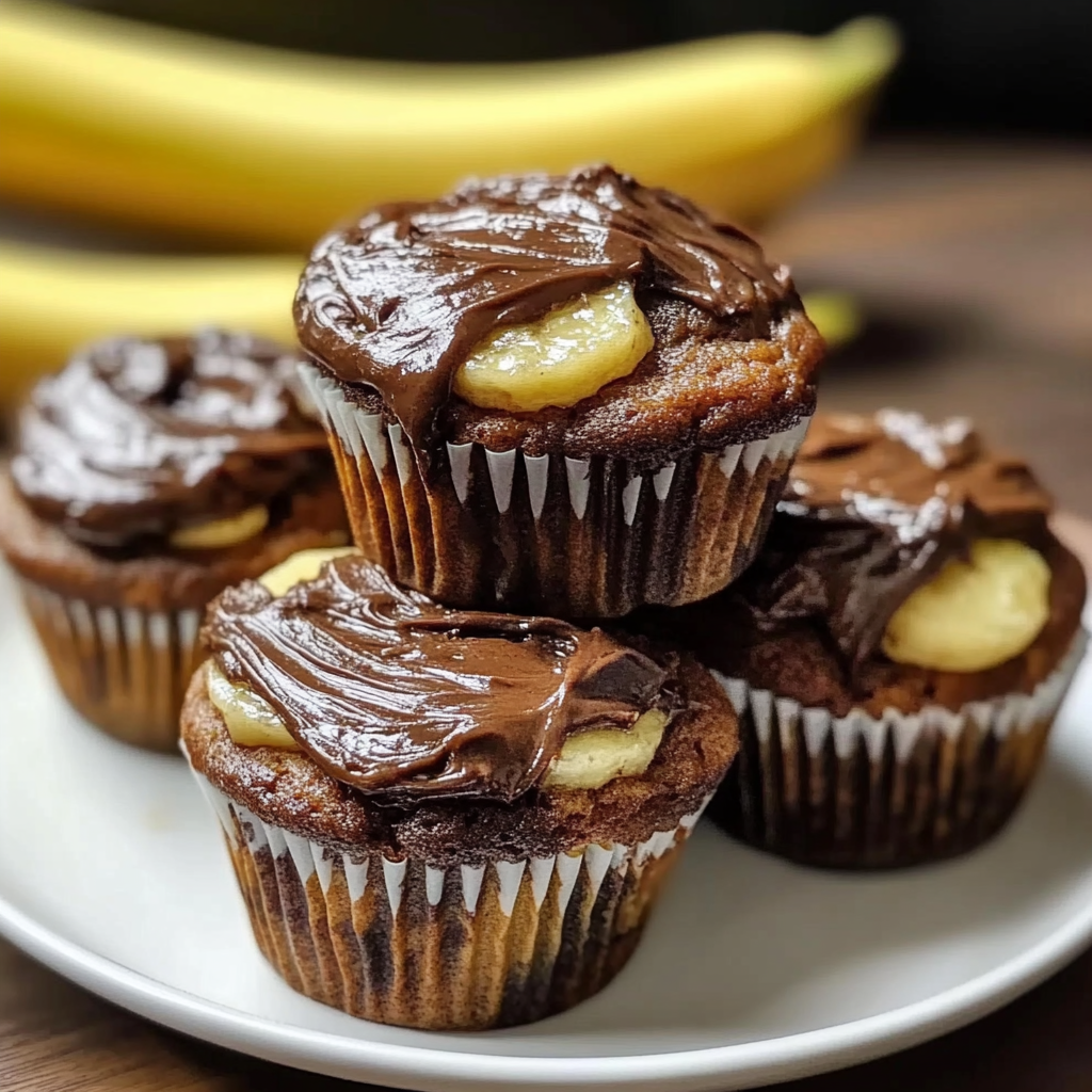 Christmas Banana Nutella Muffins