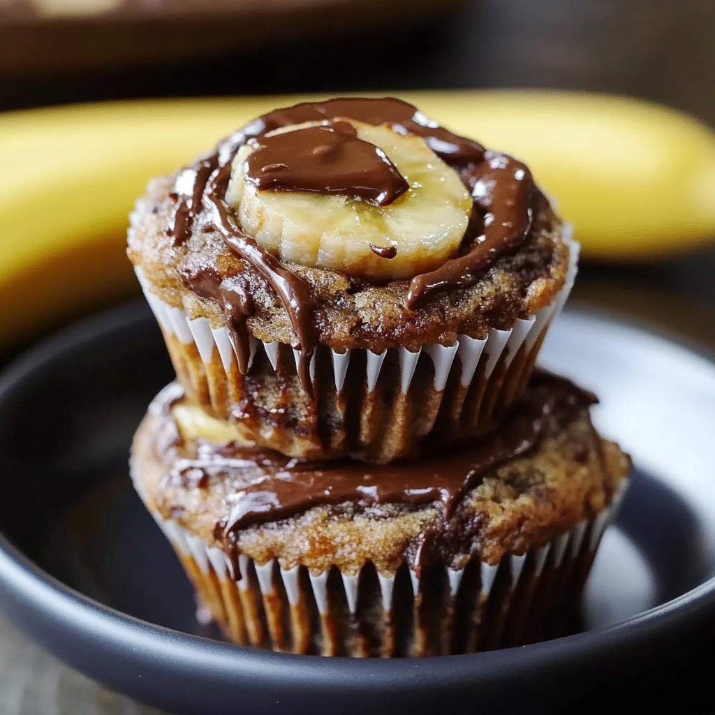 Christmas Banana Nutella Muffins