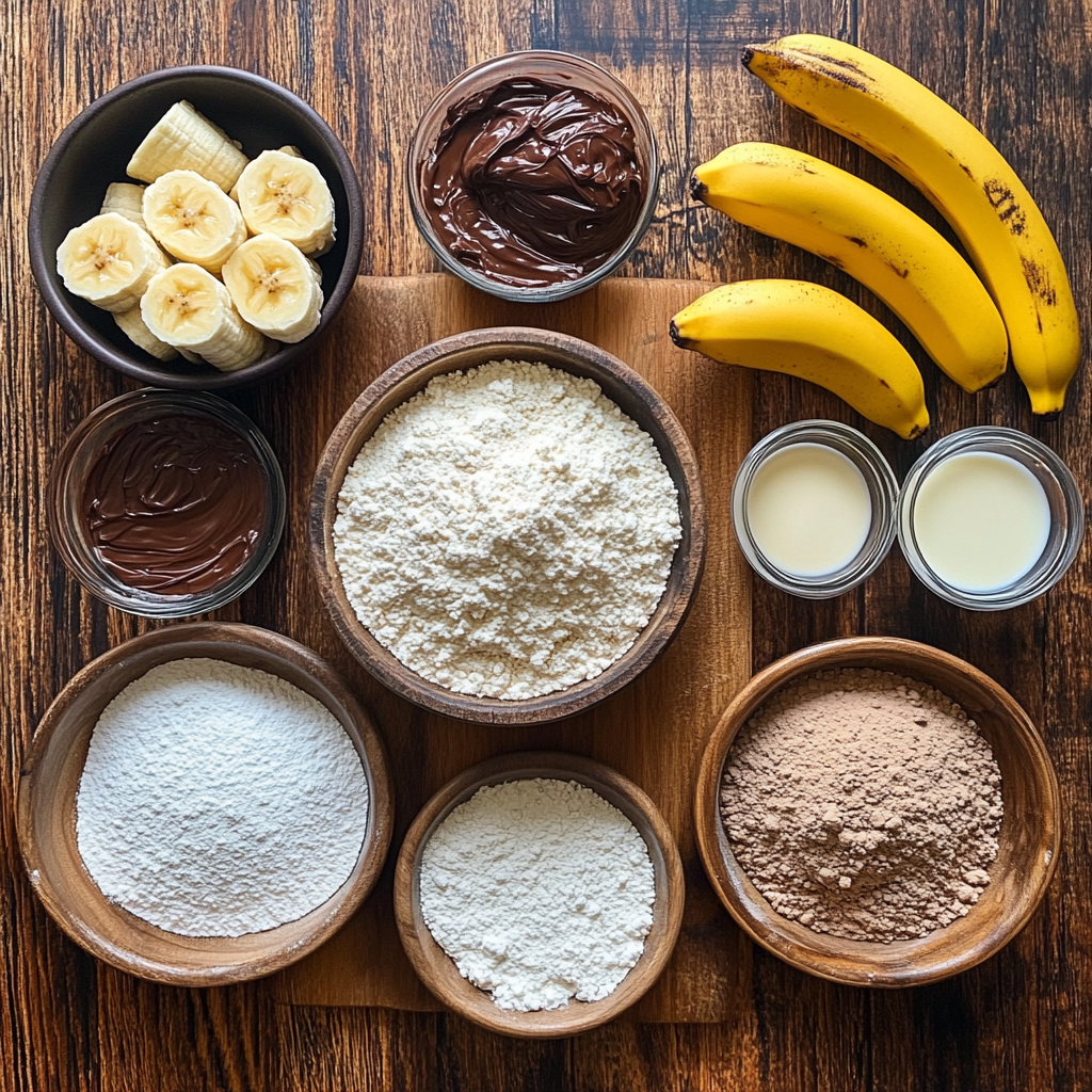 Christmas Banana Nutella Muffins ingredients