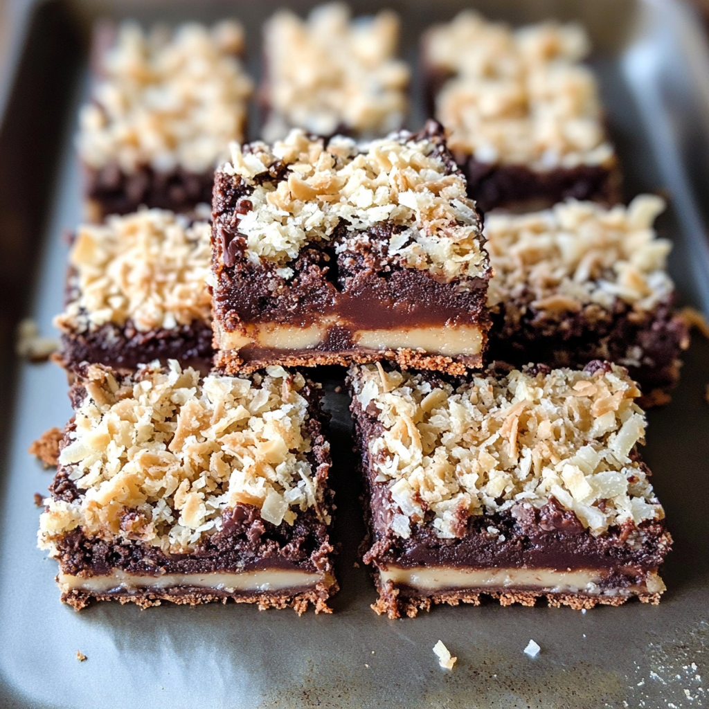 Christmas Chocolate Coconut Dream Bars
