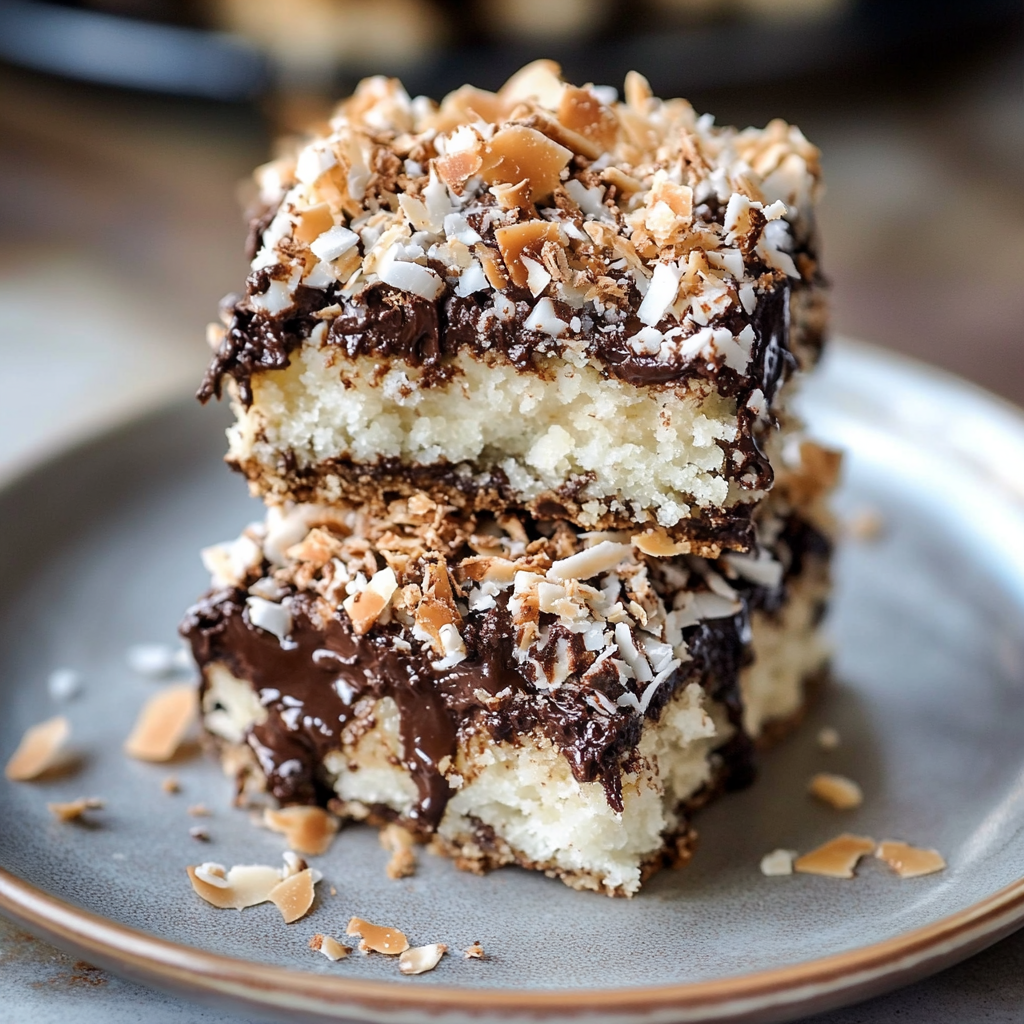 Christmas Chocolate Coconut Dream Bars