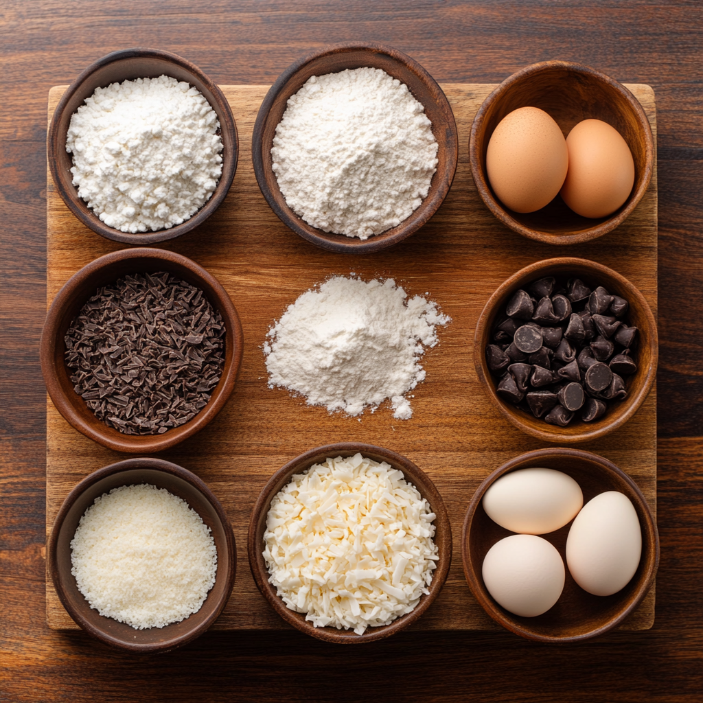 Christmas Chocolate Coconut Dream Bars ingredients