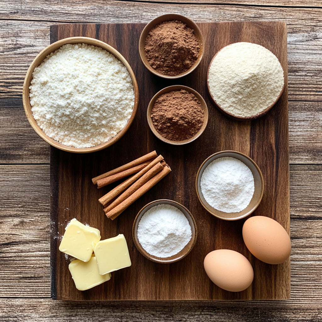 Christmas Cinnamon Roll Blondies ingredients