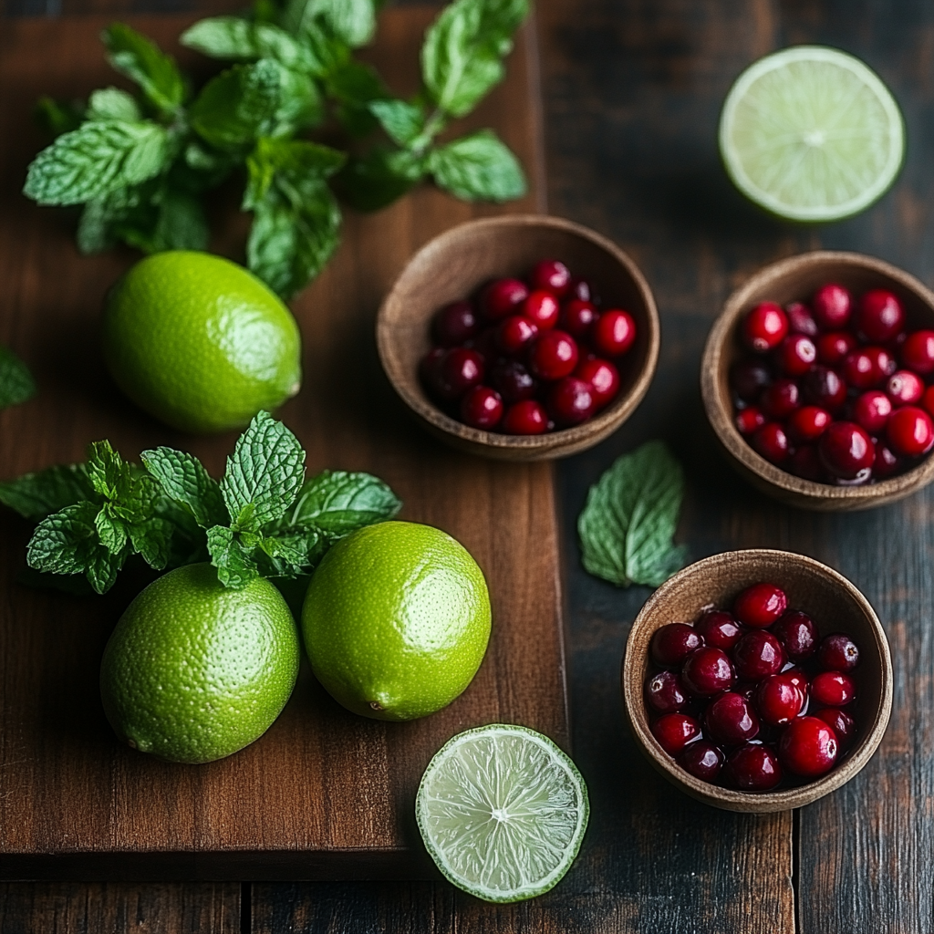Christmas Mojitos ingredients