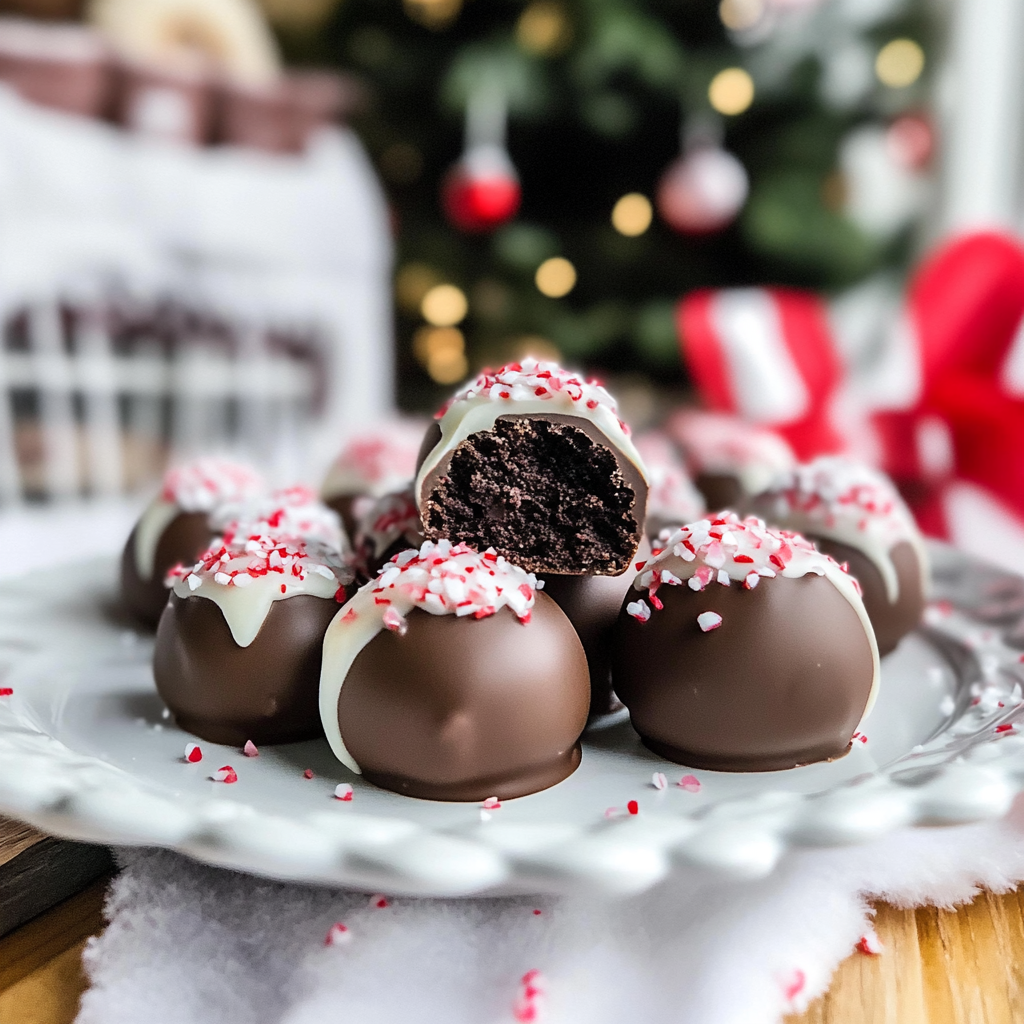 Christmas Peppermint Oreo Truffles