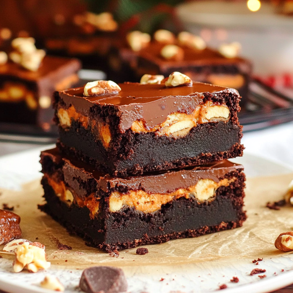 Christmas Snickers Brownies