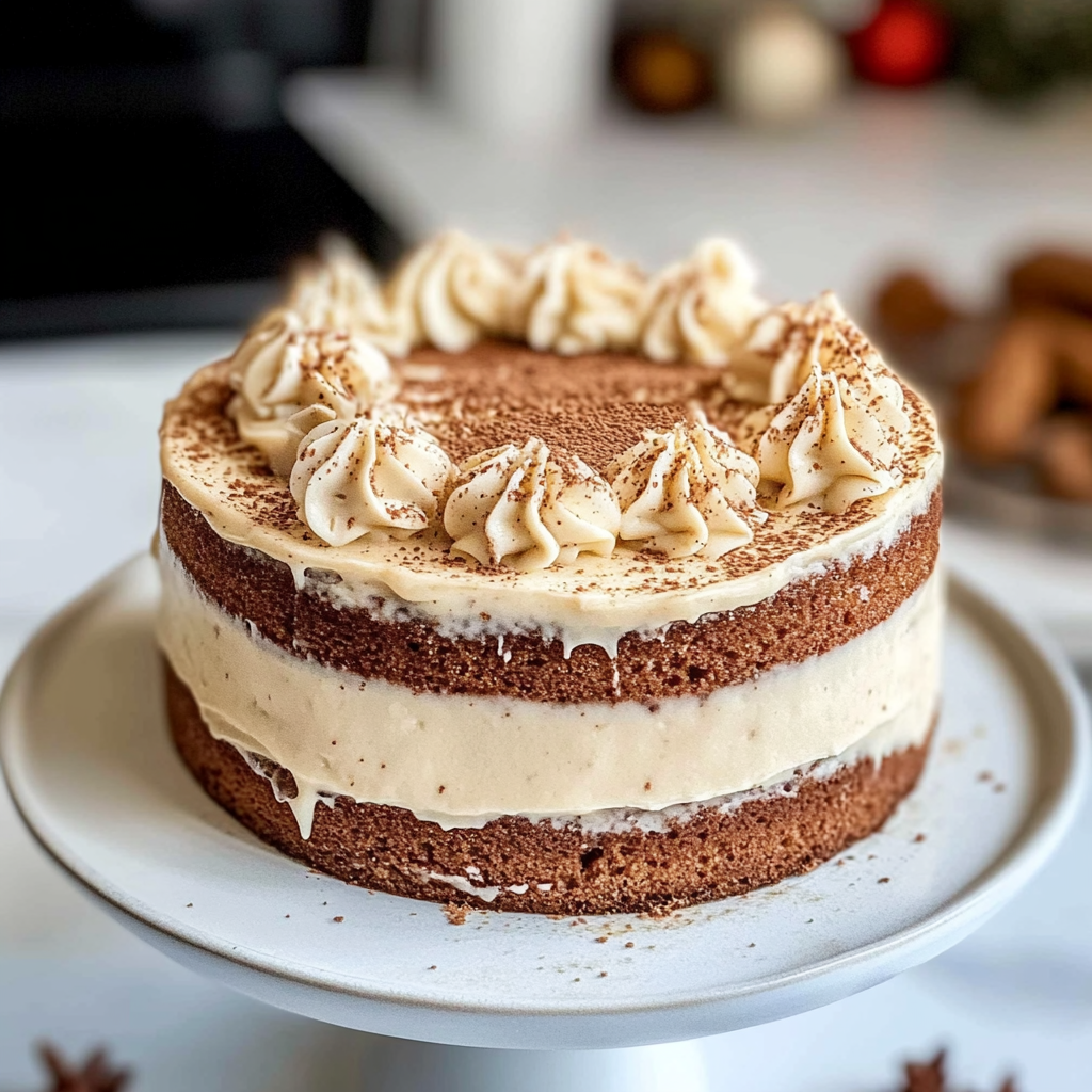 Christmas Spice Cake with Eggnog Buttercream