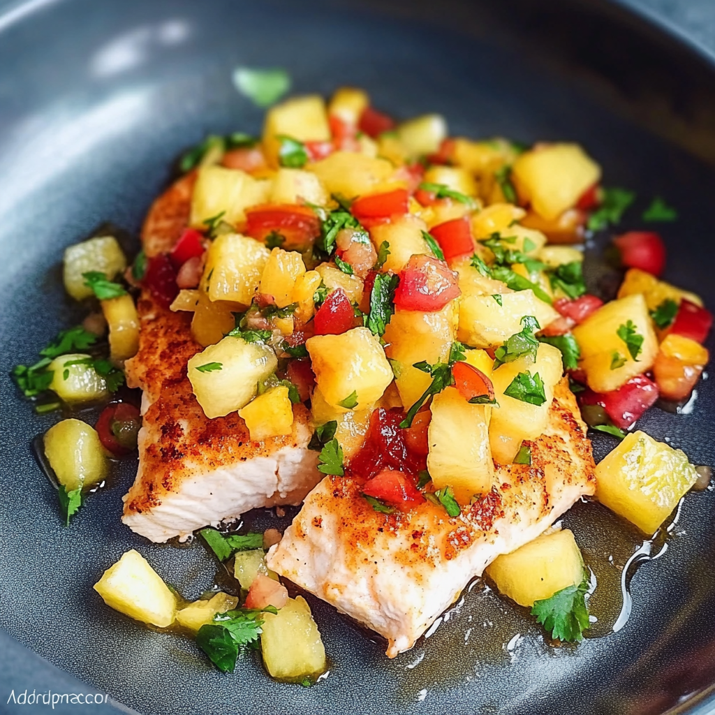Coconut Crusted Salmon with Pineapple Salsa