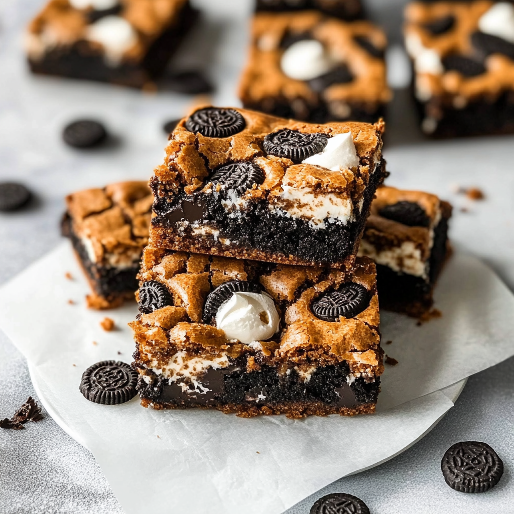 Cookies & Cream Oreo Blondies