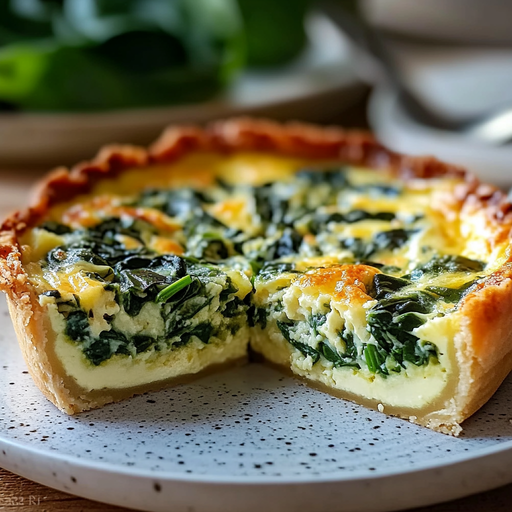 Cottage Cheese & Spinach Crustless Quiche