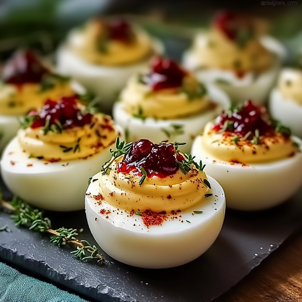 Cranberry Deviled Eggs