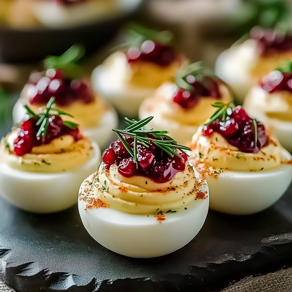 Cranberry Deviled Eggs