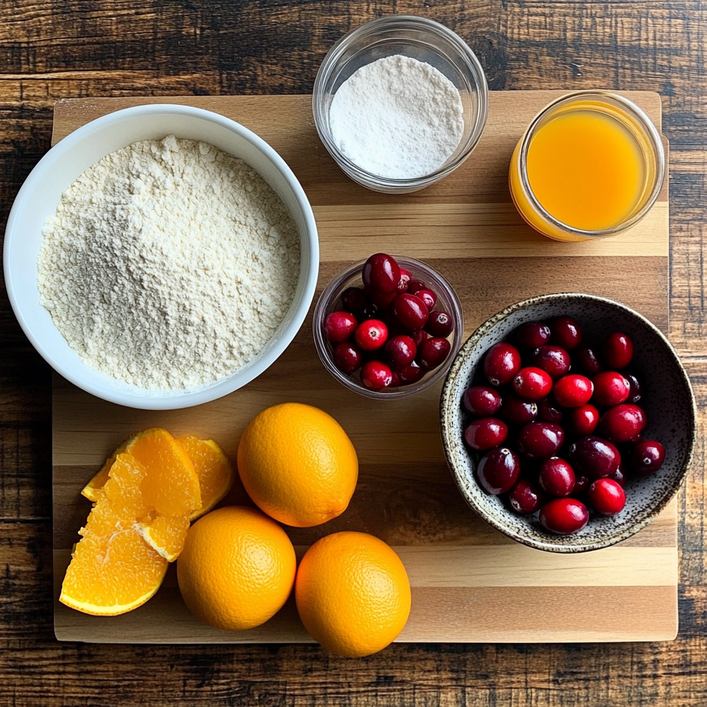 Cranberry Orange Bundt Cake ingredients