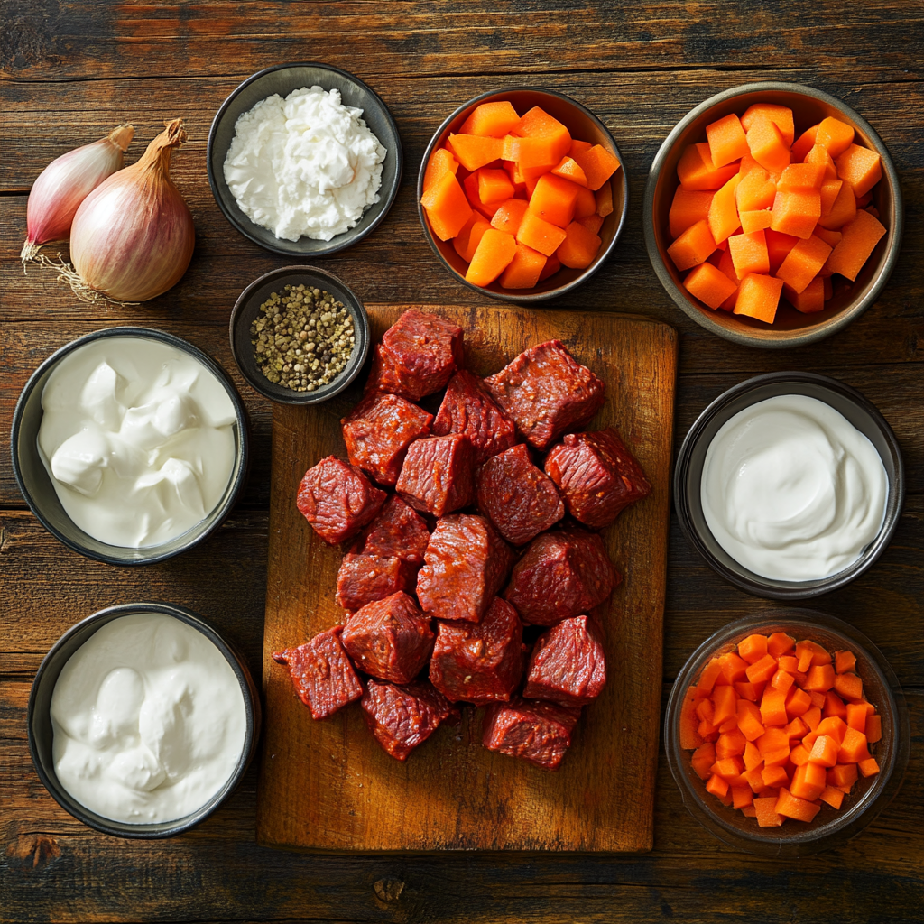 Creamy German Goulash ingredients