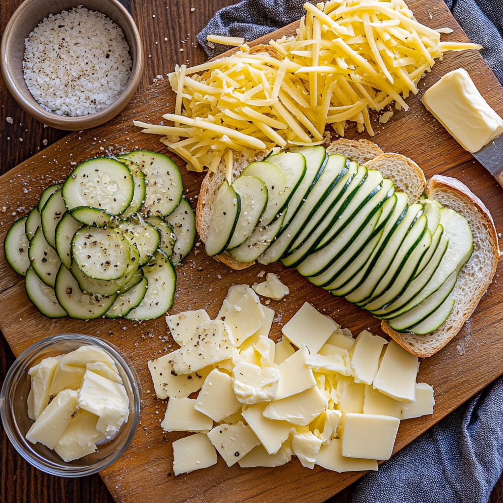 Crispy Zucchini Grilled Cheese Melt ingredients
