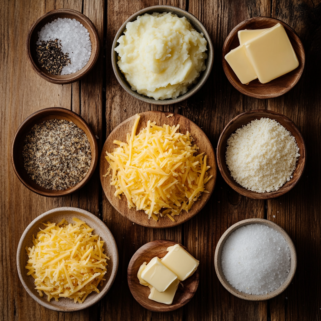 Crispy cheesy mashed potato bites ingredients