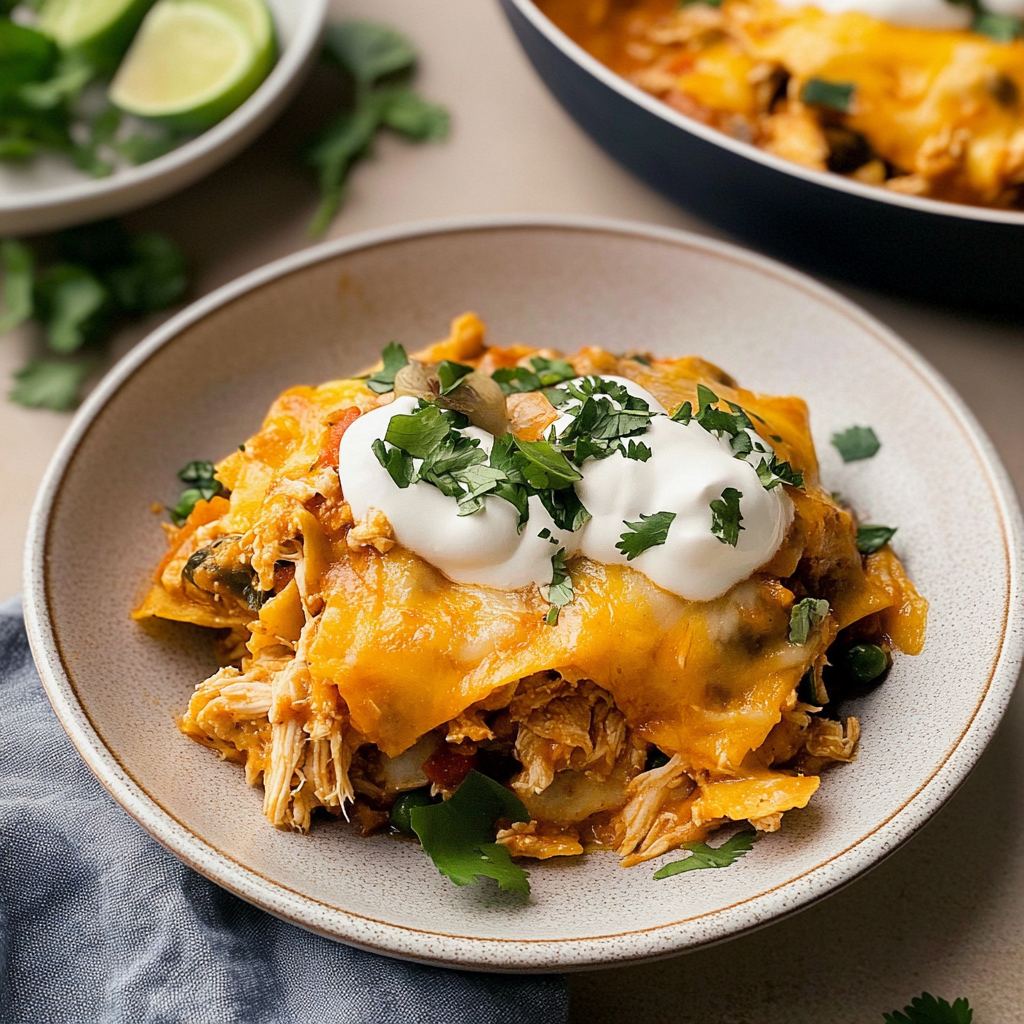 Crock-Pot Chicken Enchilada Casserole