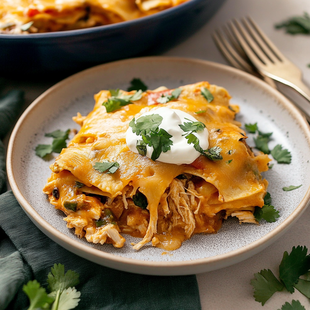Crock-Pot Chicken Enchilada Casserole