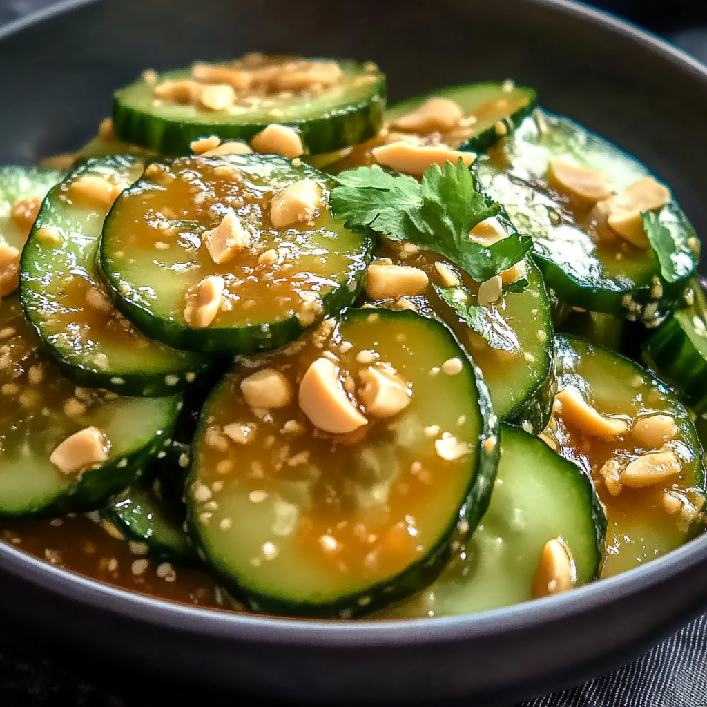 Cucumbers in Spicy Peanut Sauce