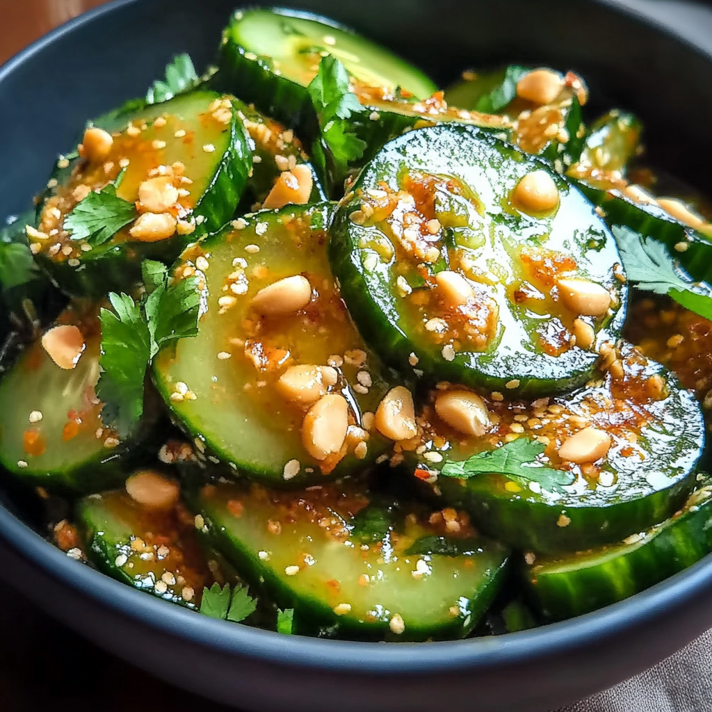Cucumbers in Spicy Peanut Sauce
