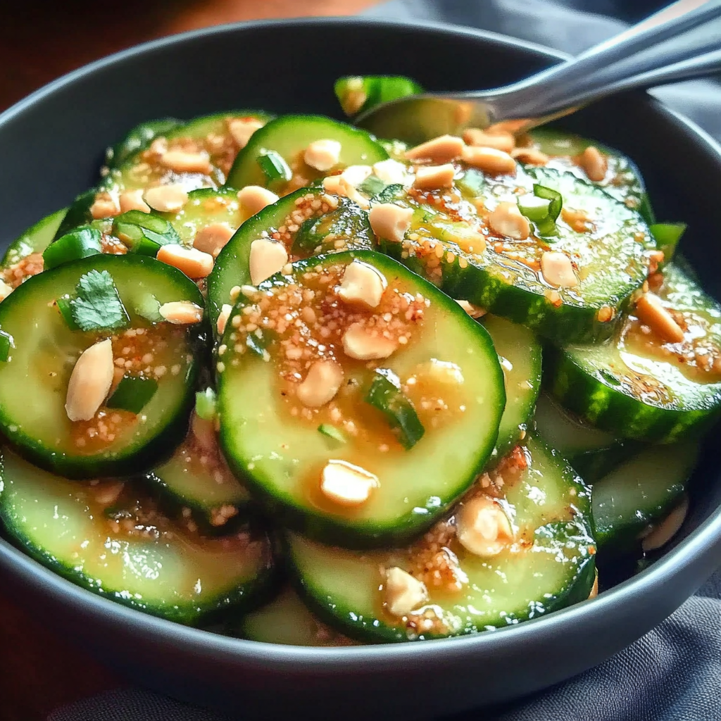 Cucumbers in Spicy Peanut Sauce