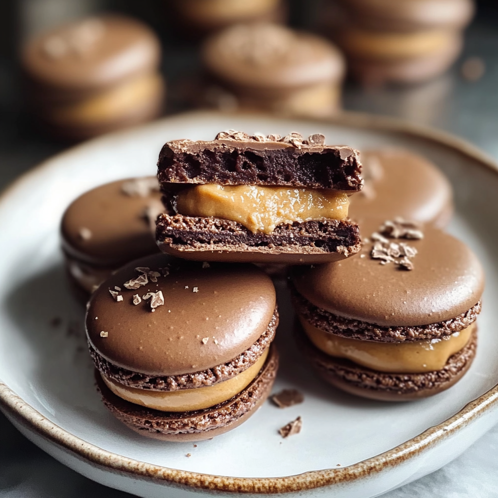 Decadent Chocolate Peanut Butter Macarons